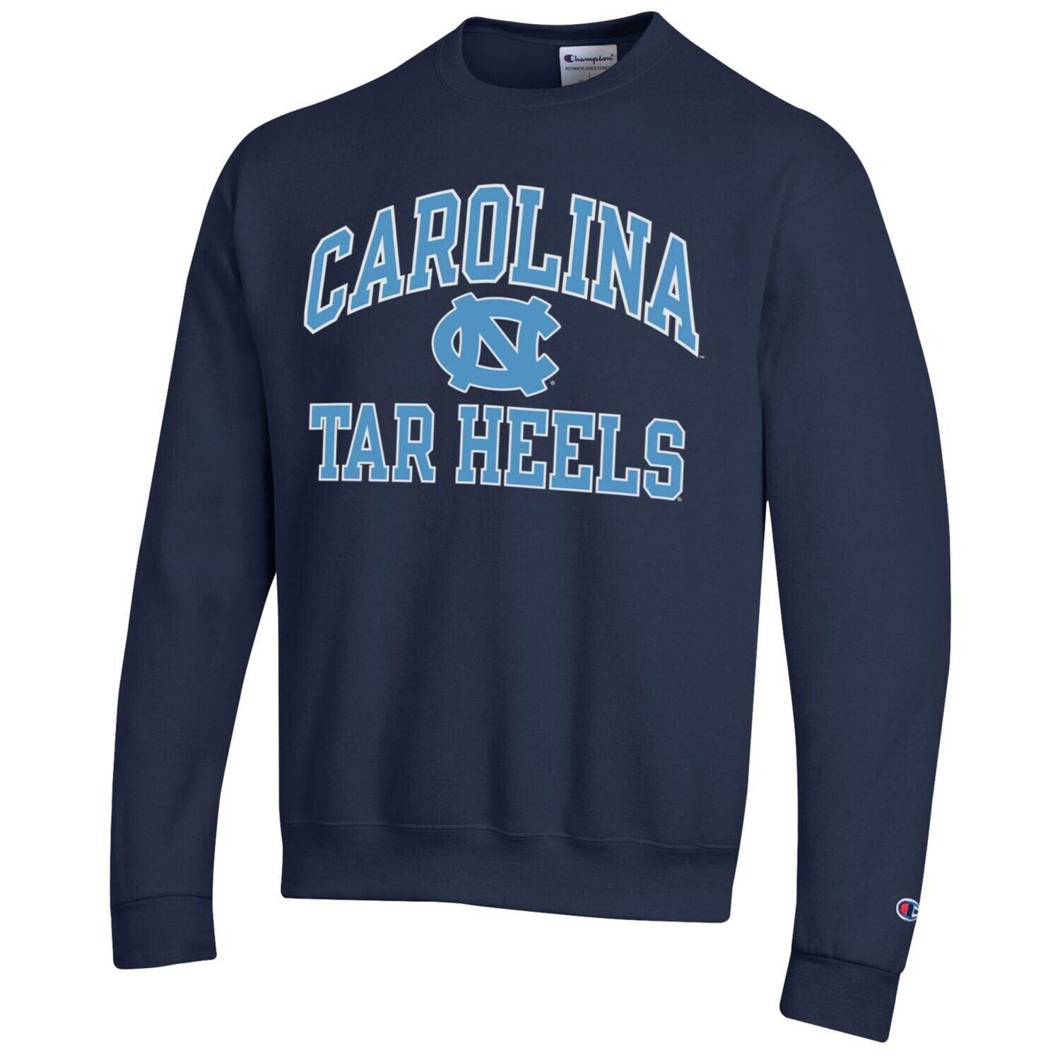 

Мужской темно-синий пуловер с длинными рукавами North Carolina Tar Heels свитшот Champion