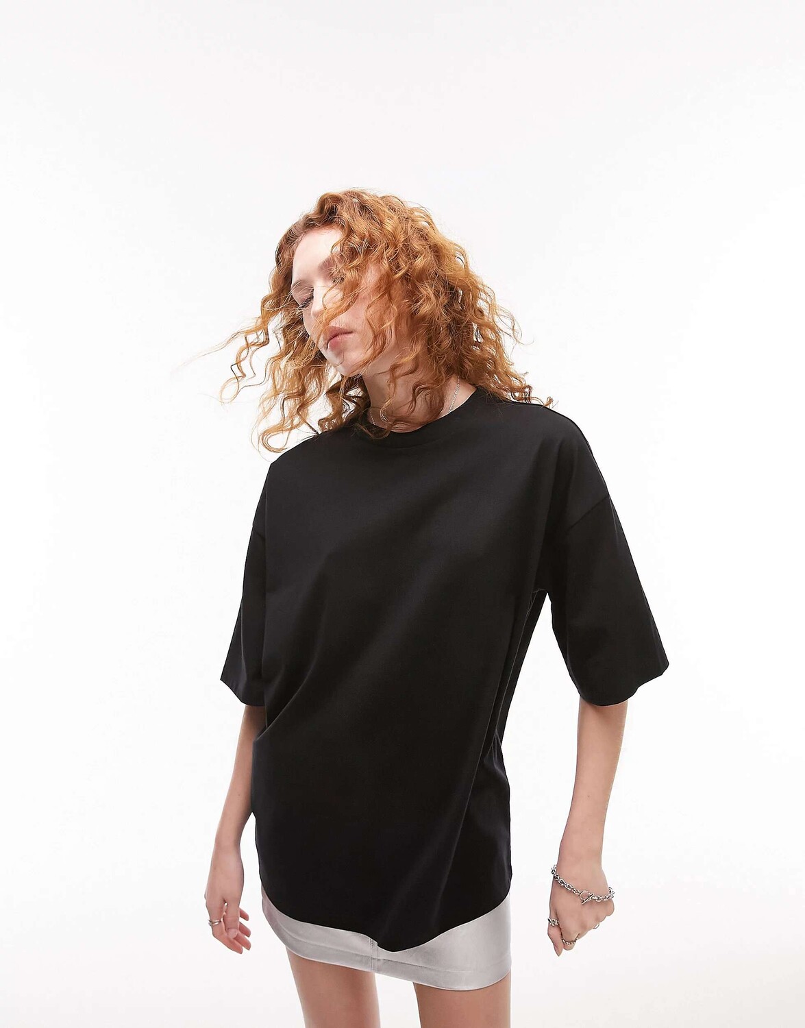 

Черная оверсайз-футболка Topshop, Черный