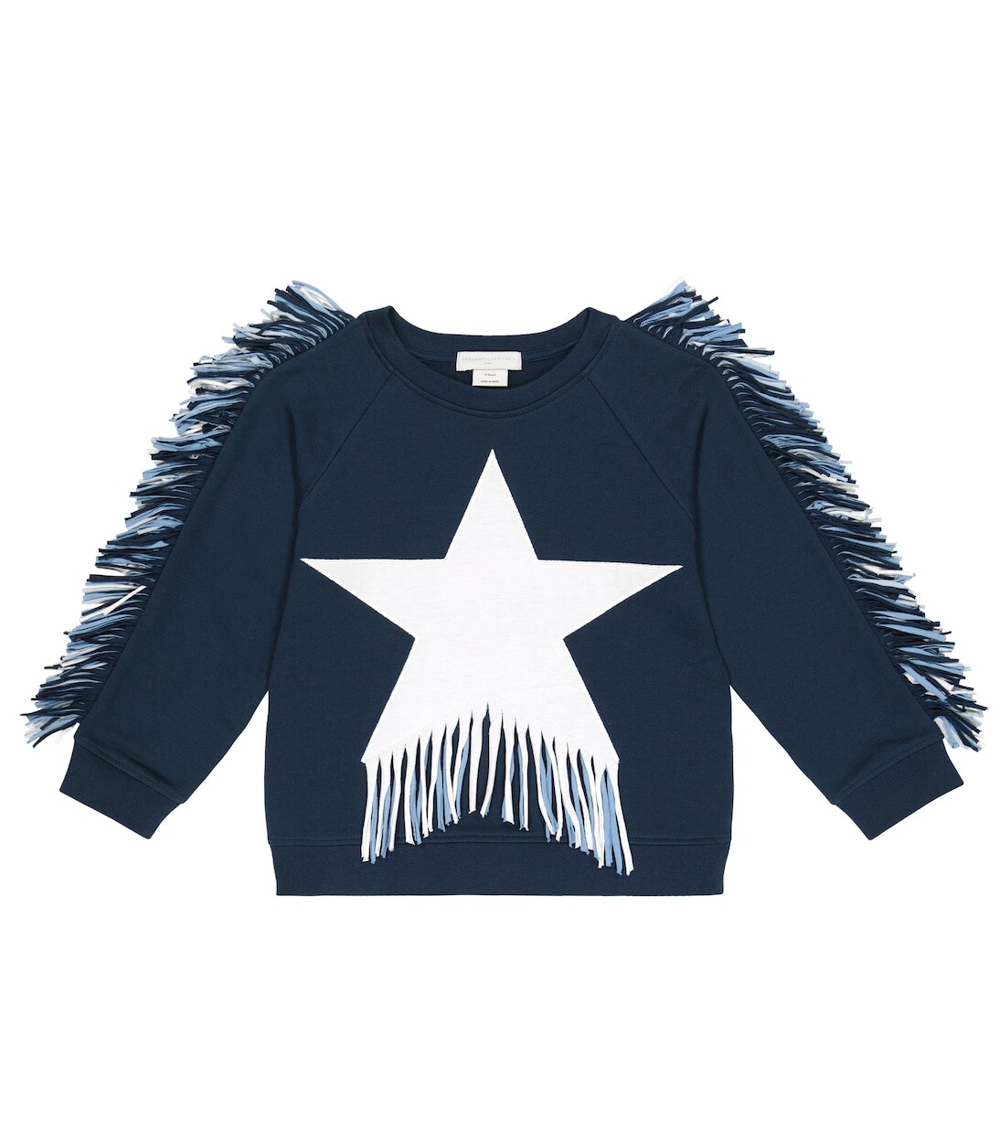 

Толстовка из хлопкового джерси с бахромой Stella McCartney Kids, синий