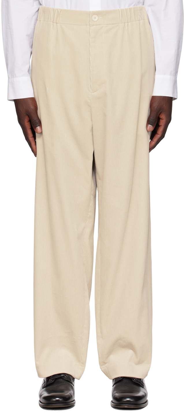 ATON Off-White Легкие широкие брюки