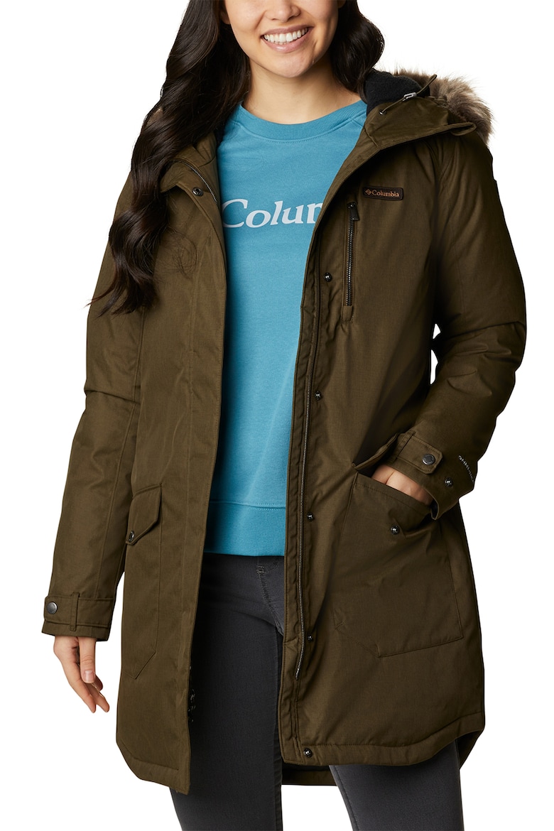 Длинная утепленная зимняя куртка Suttle Mountain Columbia, зеленый
