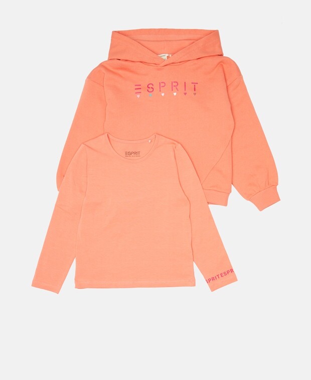

Худи и топ с длинными рукавами Esprit, абрикос