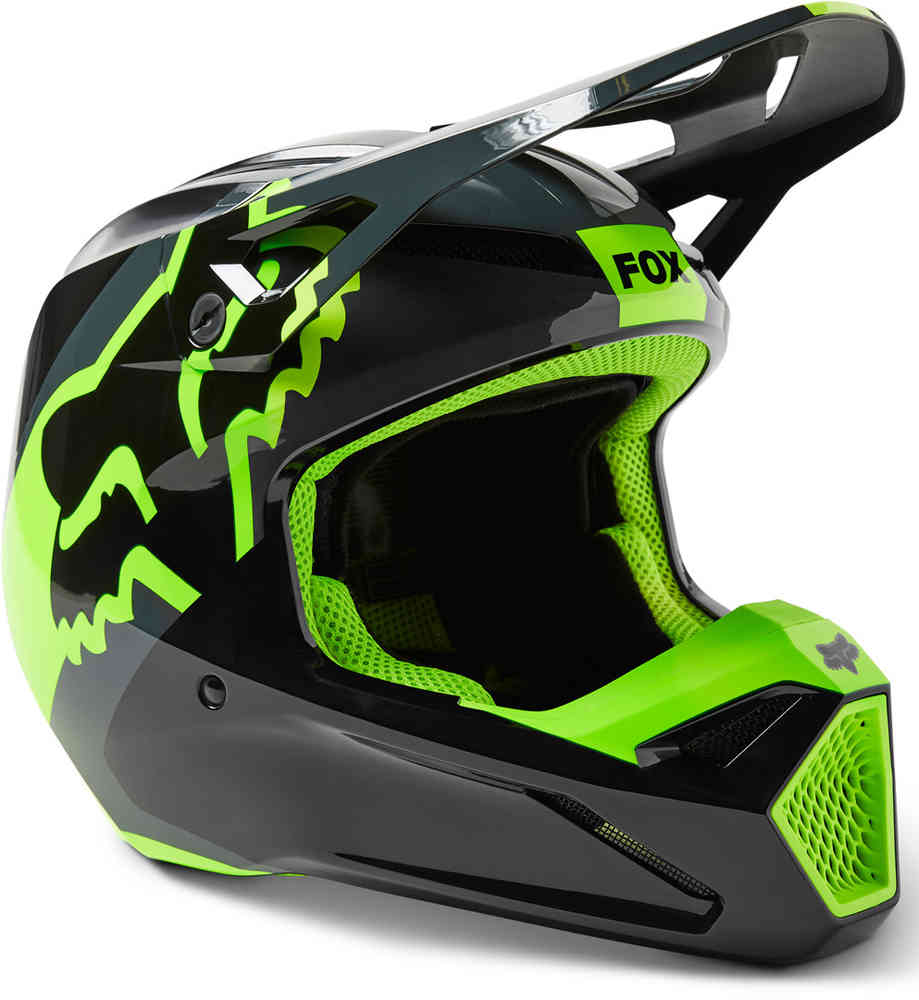 V1 Xpozr Шлем для мотокросса FOX, черный/серый
