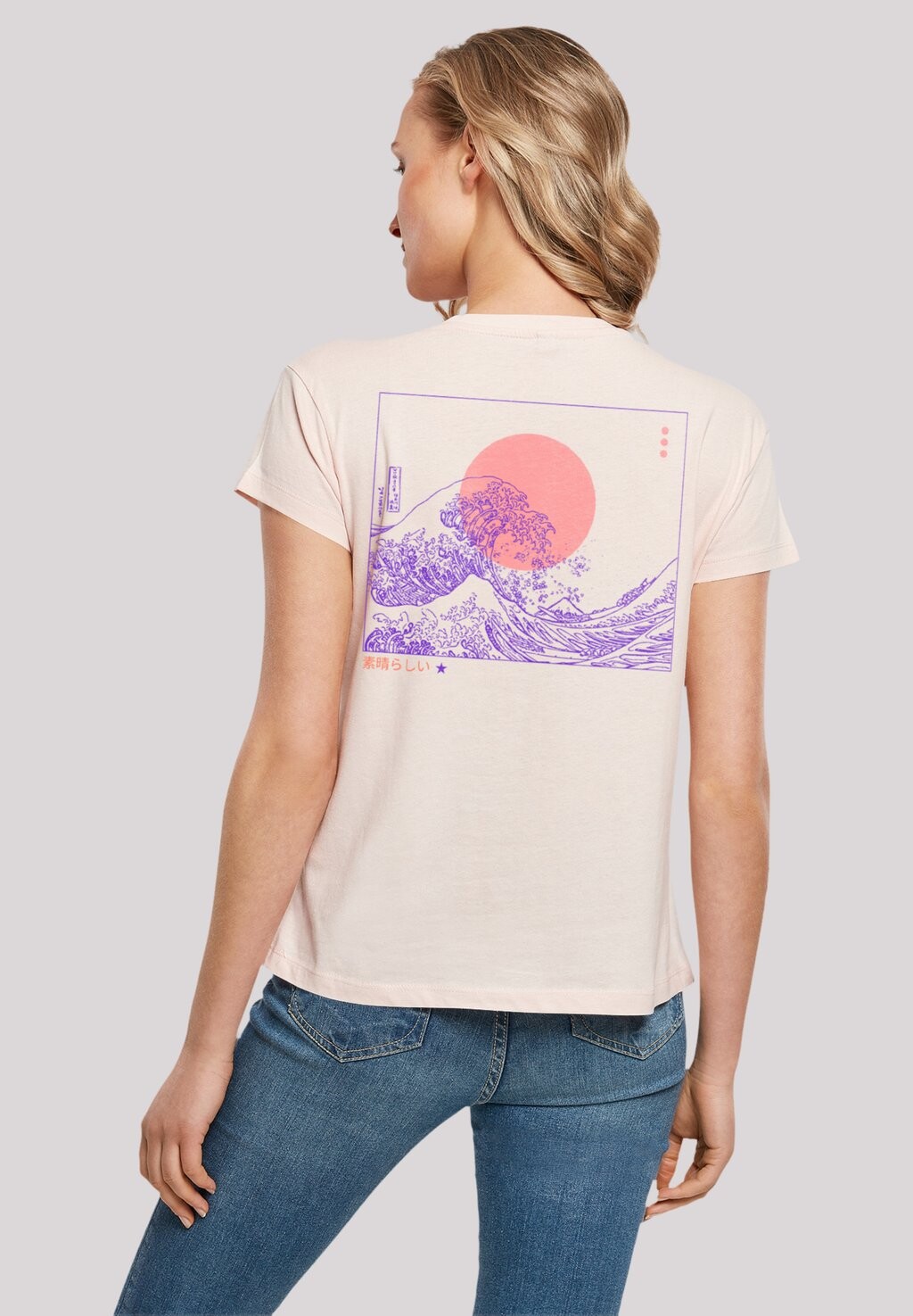 

Футболка с принтом KANAGAWA WELLE JAPAN F4NT4STIC, цвет pink