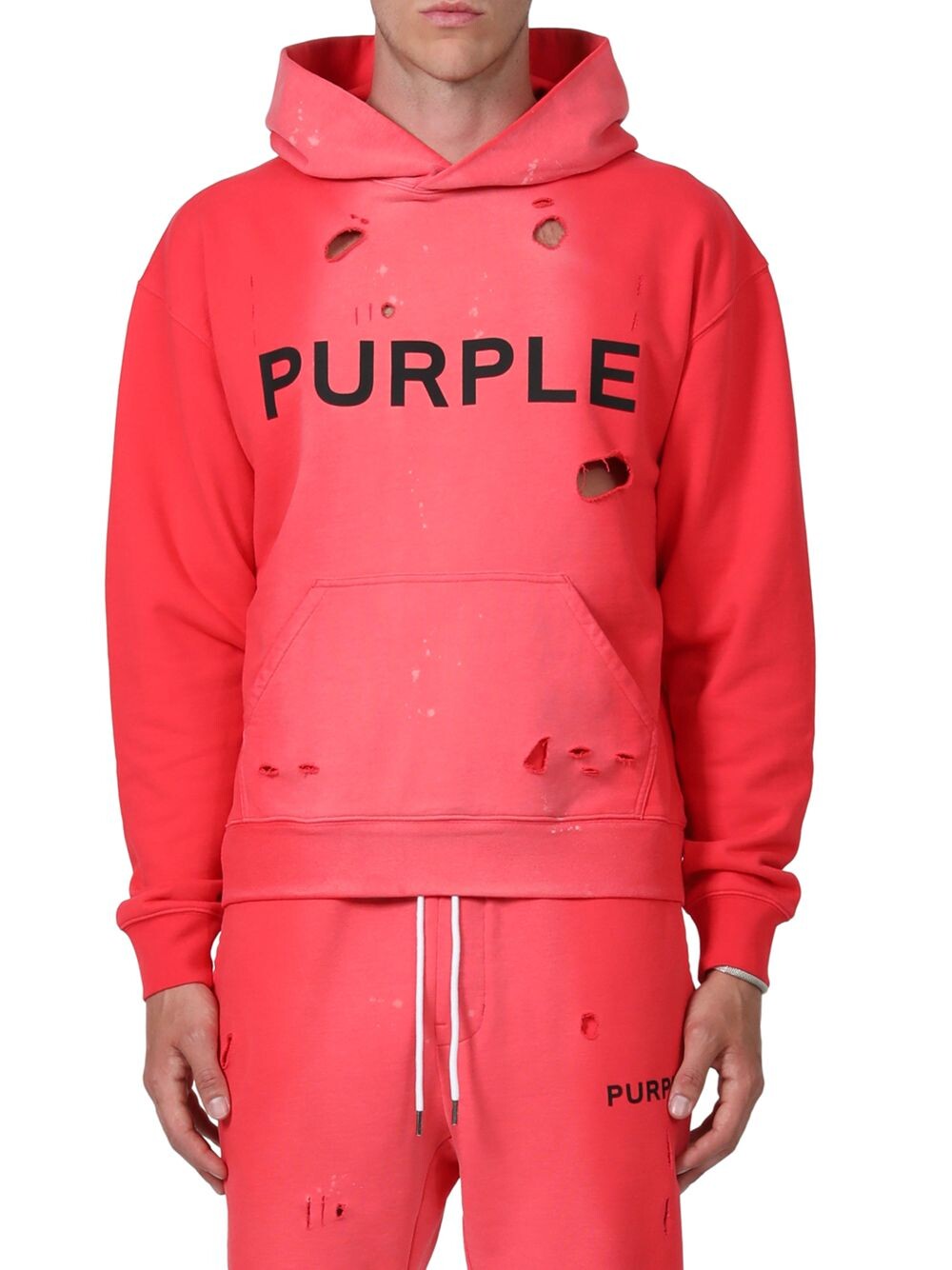 

Худи с рваным логотипом French Terry Purple Brand, красный
