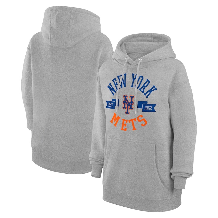 

Пуловер с капюшоном G-III 4Her by Carl Banks New York Mets, серый
