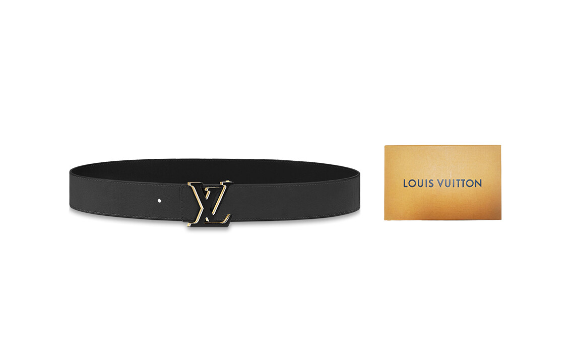

LOUIS VUITTON Мужской кожаный ремень, Черная оригинальная коробка