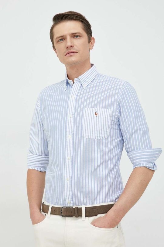 

Хлопковая рубашка Polo Ralph Lauren, синий