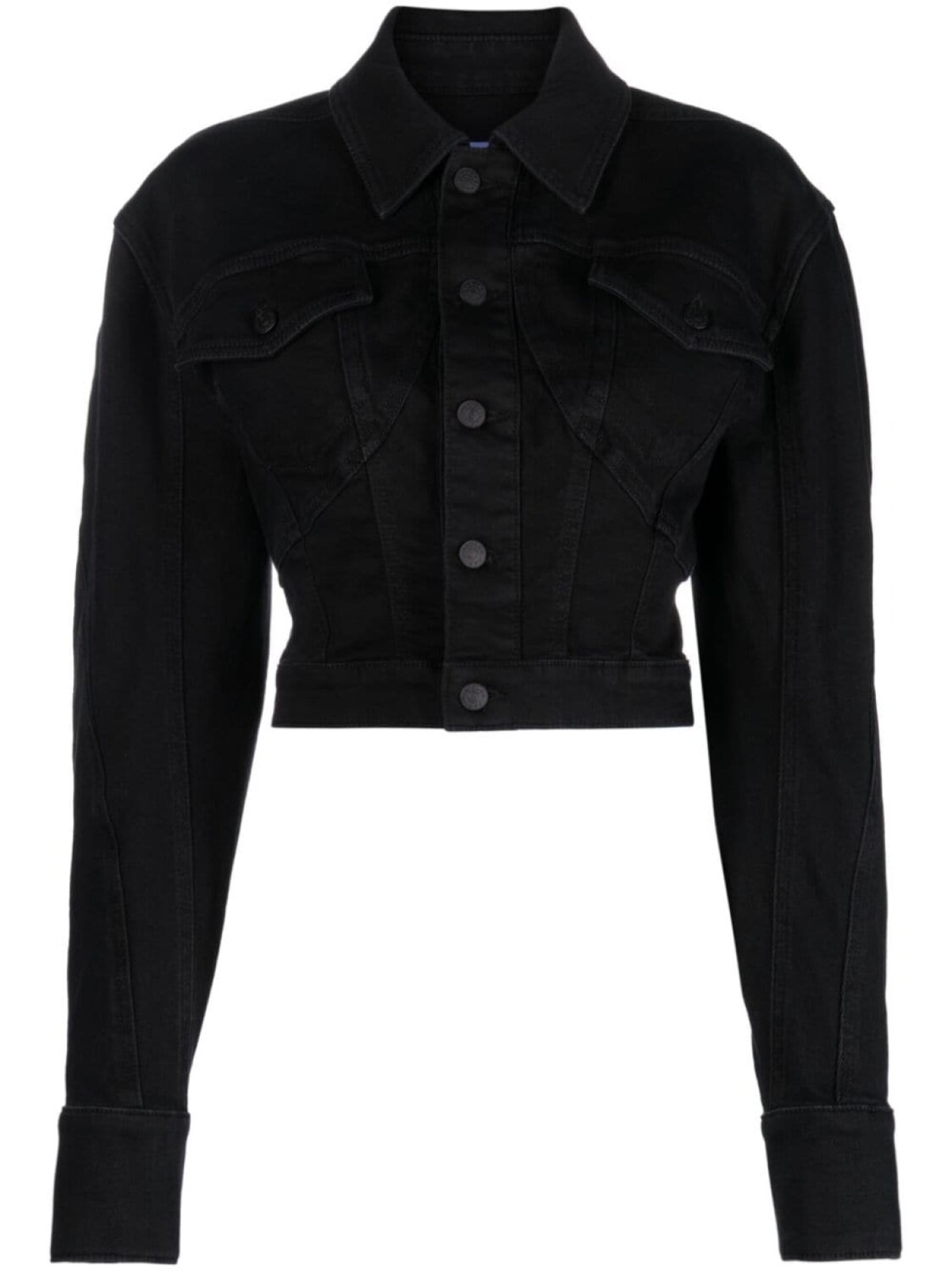 Mugler укороченная джинсовая куртка, черный