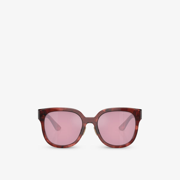 Солнцезащитные очки mu 01zs в квадратной оправе из ацетата черепаховой расцветки Miu Miu, красный