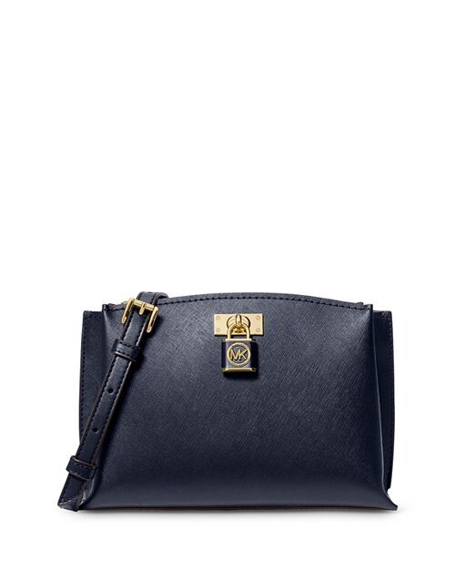 

Рубиновая кожаная сумка-мессенджер среднего размера Michael Kors, цвет Blue
