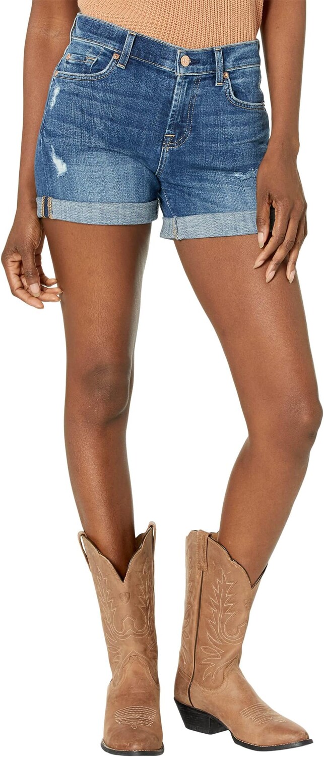 

Шорты 7 For All Mankind Mid Roll Shorts in Broken Twill Vanity, цвет Broken Twill Vanity