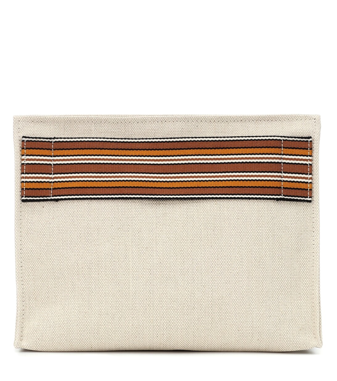

Холщовый клатч The Suitcase Stripe Loro Piana, белый