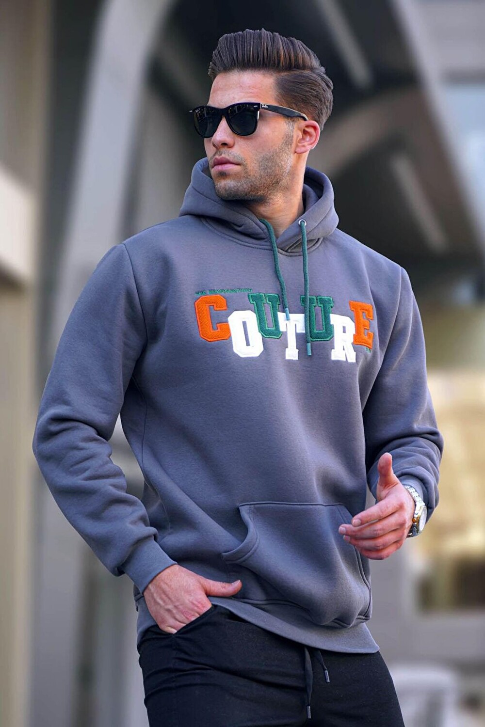 

Толстовка с вышивкой Smoked Hooded Embroidery 6029 MADMEXT