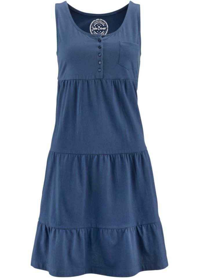 Короткое платье из хлопкового джерси John Baner Jeanswear, синий