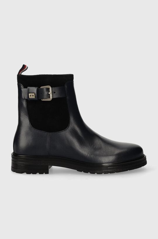 

Кожаные ботильоны BELT BOOTIE MIX MATERIALS Tommy Hilfiger, темно-синий