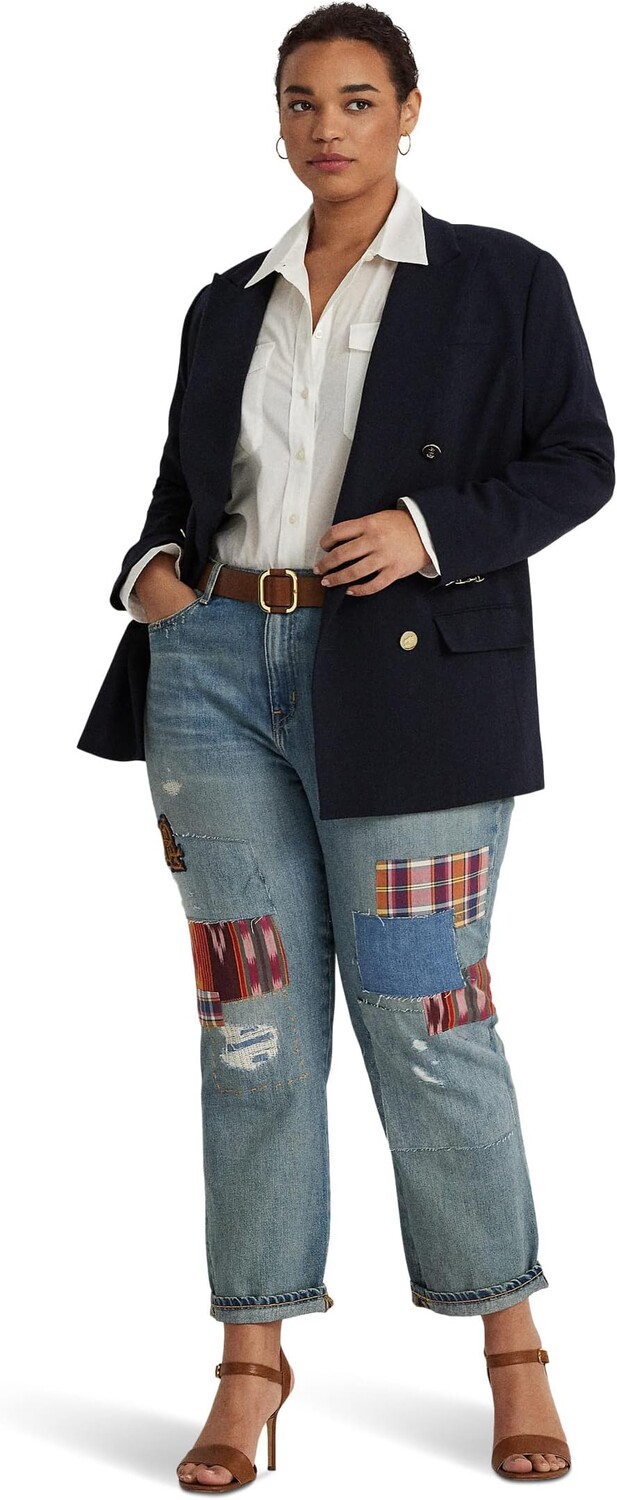 

Джинсы Plus Size Patchwork Relaxed Tapered Jeans in Skye Wash LAUREN Ralph Lauren, цвет Skye Wash