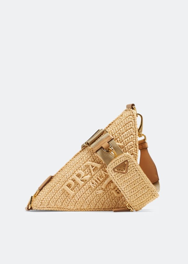 

Сумка через плечо Prada Triangle Crochet, бежевый