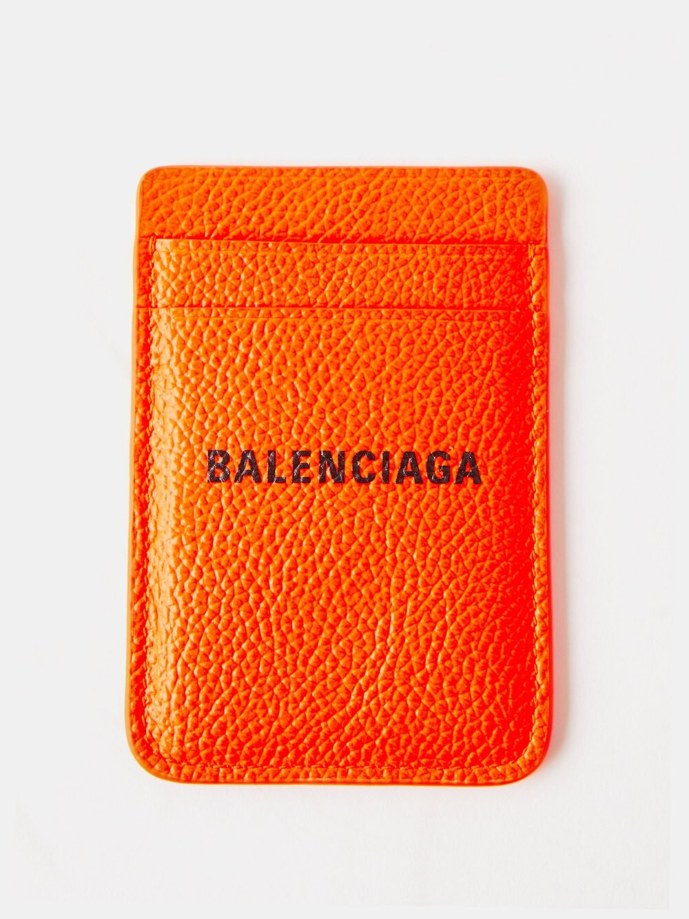 

Картхолдер из зерненой кожи с логотипом Balenciaga, оранжевый