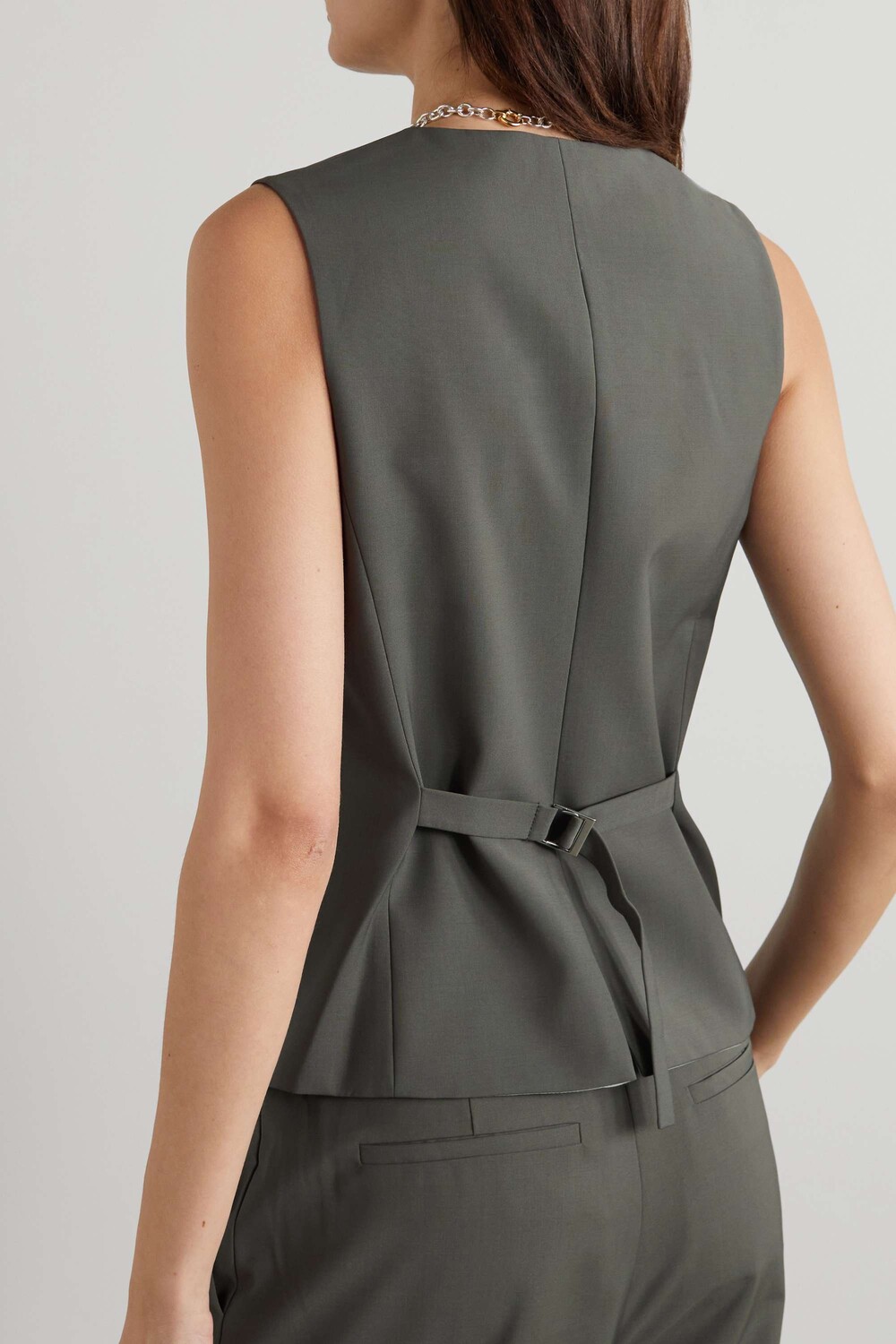 

TIBI Жилет Fundamentals Tropical Grain de Poudre, серый
