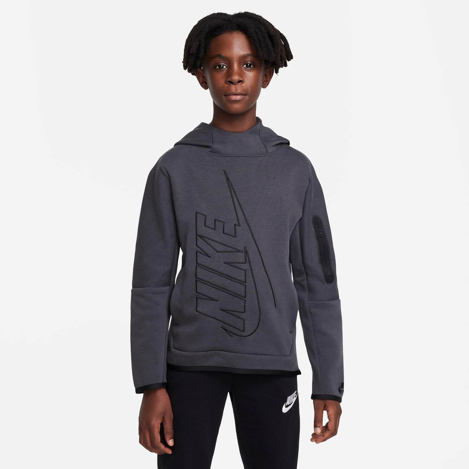 

Пуловер с капюшоном из технического флиса Nike Sportswear для мальчиков, черный