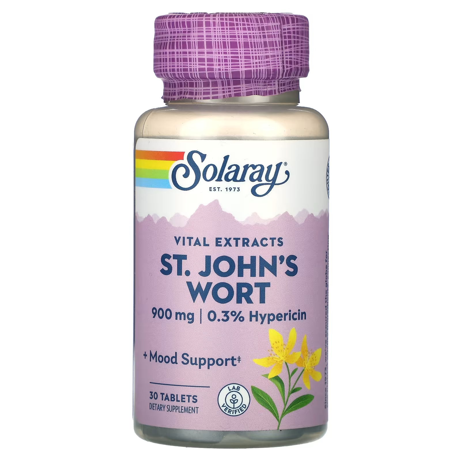 Зверобой Solaray Vital Extracts, 900 мг, 30 таблеток solaray vital extracts черное семя холодный отжим 60 веганских мягких таблеток