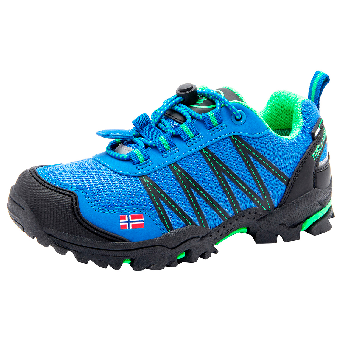 Мультиспортивная обувь Trollkids Kids Trolltunga Hiker Low, цвет Medium Blue/Green
