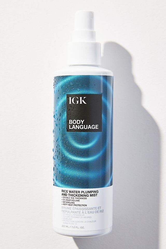 

Спрей для волос IGK Body Language Rice Water, темно-синий
