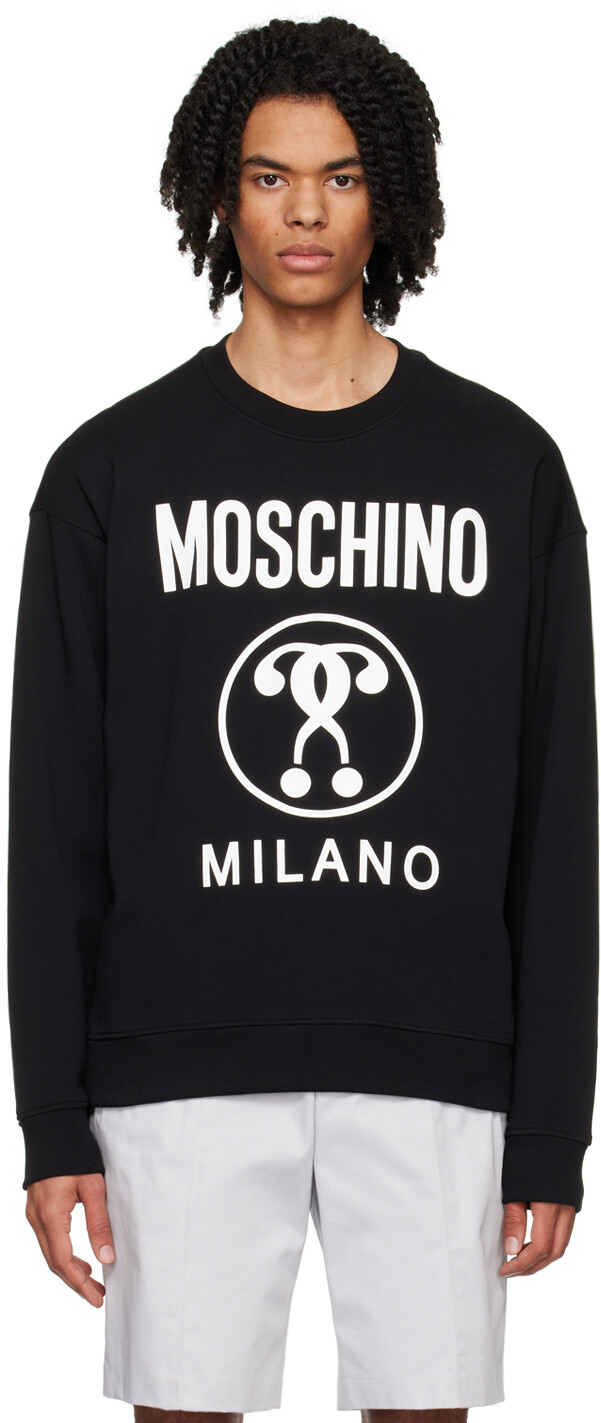 

Черный свитшот Moschino с двойным вопросительным знаком