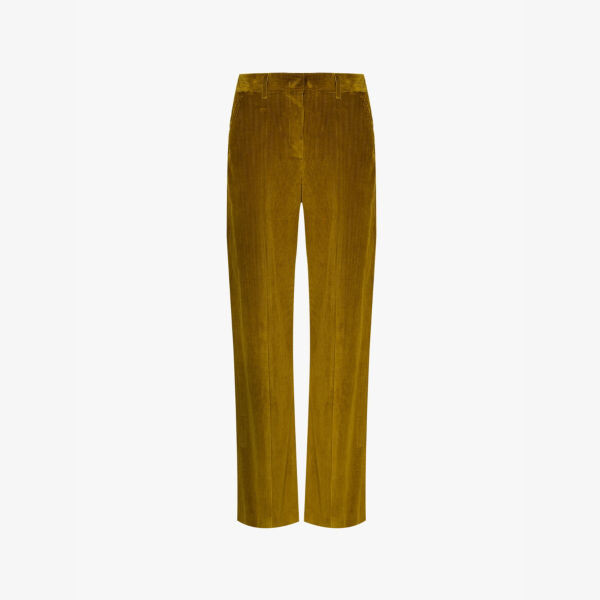 

Брюки Tania с высокой посадкой из хлопкового вельвета Weekend Max Mara, зеленый