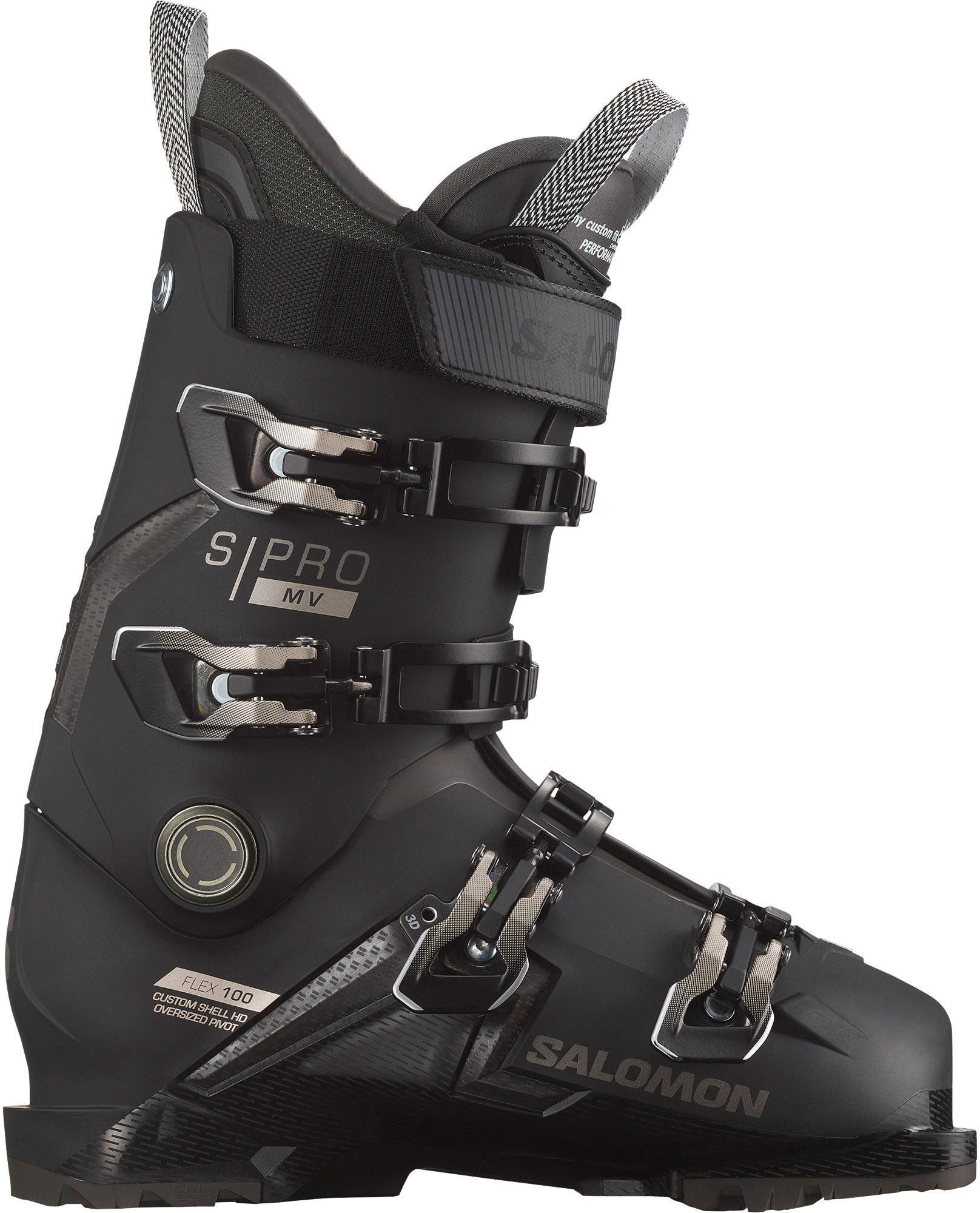 Лыжные ботинки S/PRO MV 100 GW - Мужские - 2023/2024 Salomon, черный лыжные ботинки s pro supra boa 105 gw 2024 женские salomon цвет rose shadow black beluga
