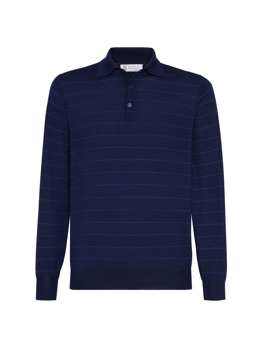 

Полосатый легкий свитер поло из натуральной шерсти и кашемира Brunello Cucinelli