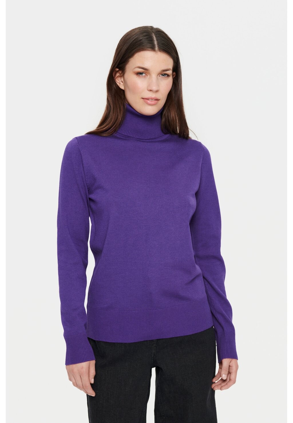 

Трикотаж Saint Tropez J2046 MILA ROLLNECK, петуния меланж