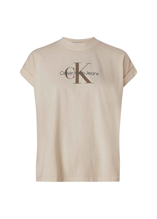 

Серые женские футболки с круглым вырезом Calvin Klein Jeans, Серый