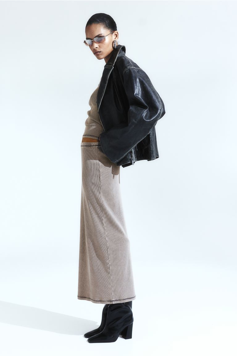 Юбка макси из джерси H&M, серый юбка из джерси с ластовицей h