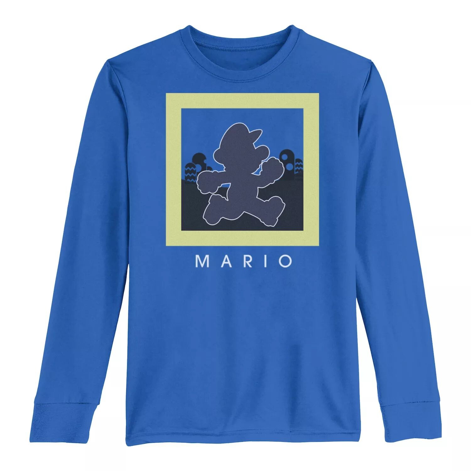 

Футболка Super Mario Silhouette Mario для мальчиков 8–20 лет с длинными рукавами и рисунком для бега в рамке Licensed Character