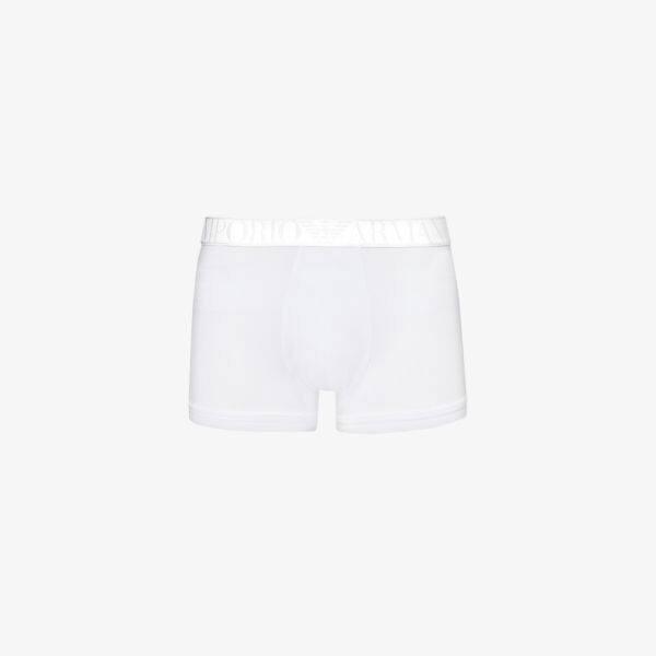 

Плавки из эластичного джерси с фирменным поясом Emporio Armani, цвет bianco