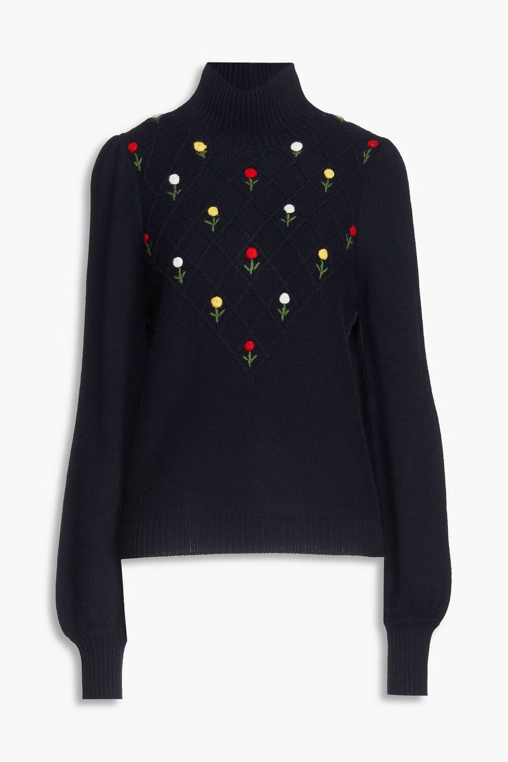 

Вязаный свитер с высоким воротником и вышивкой Juliette AUTUMN CASHMERE, нави