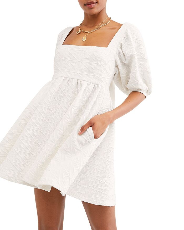 

Фиолетовое мини-платье с пышными рукавами Free People