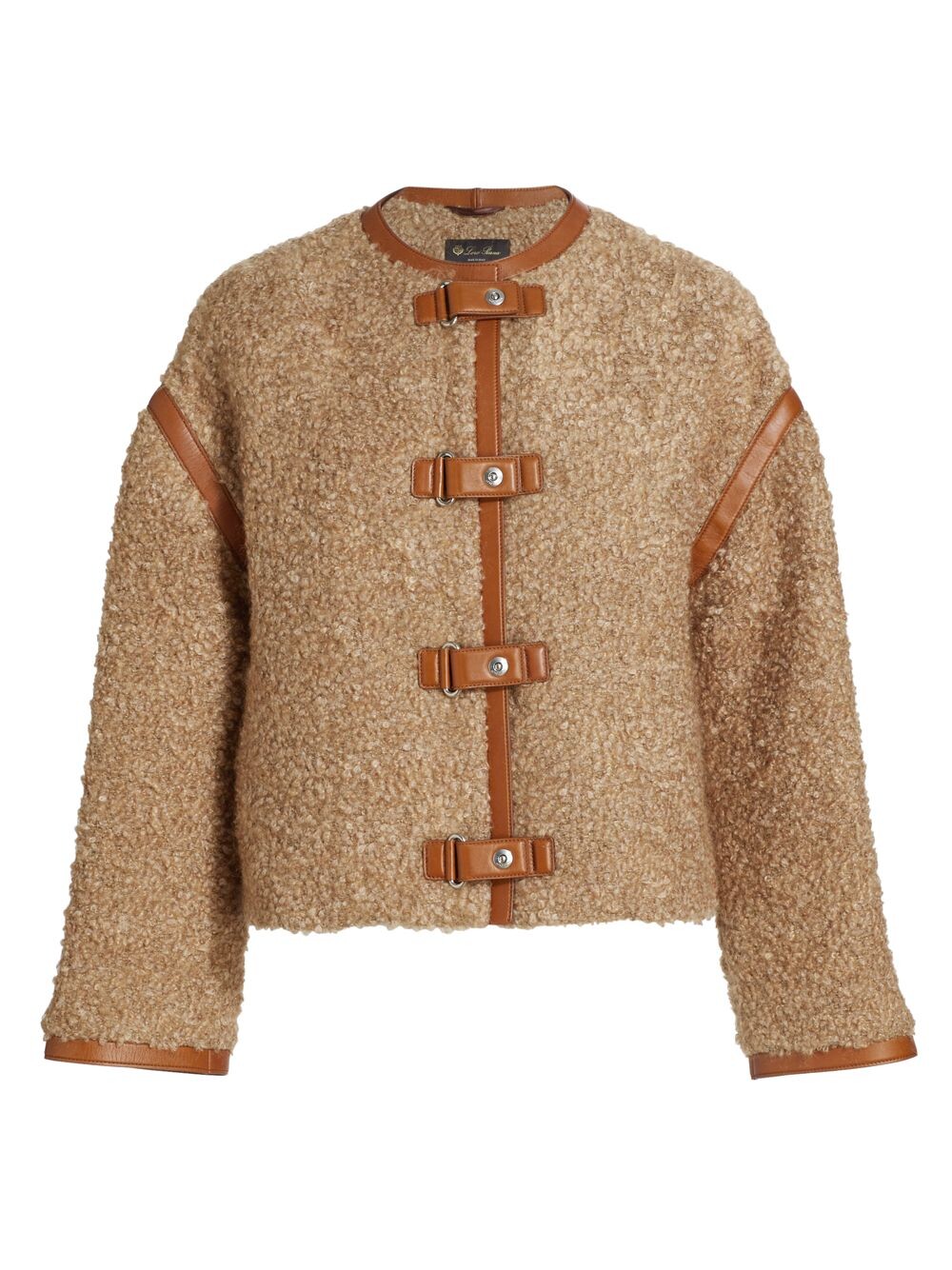 

Куртка из букле с кожаной отделкой Loro Piana, Коричневый