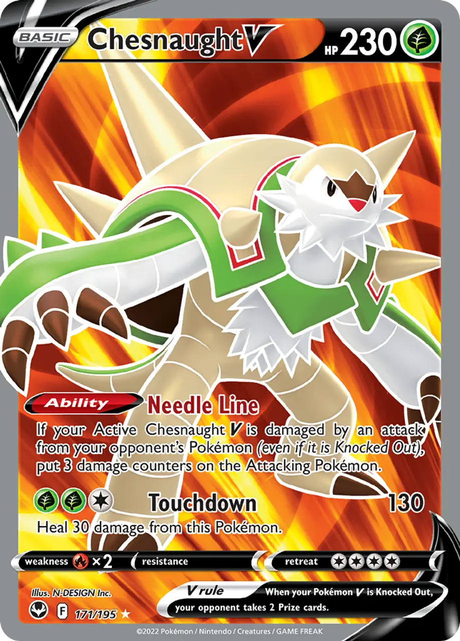 

Карточная игра Chesnaught V 171/195 - Silver Tempest Holofoil
