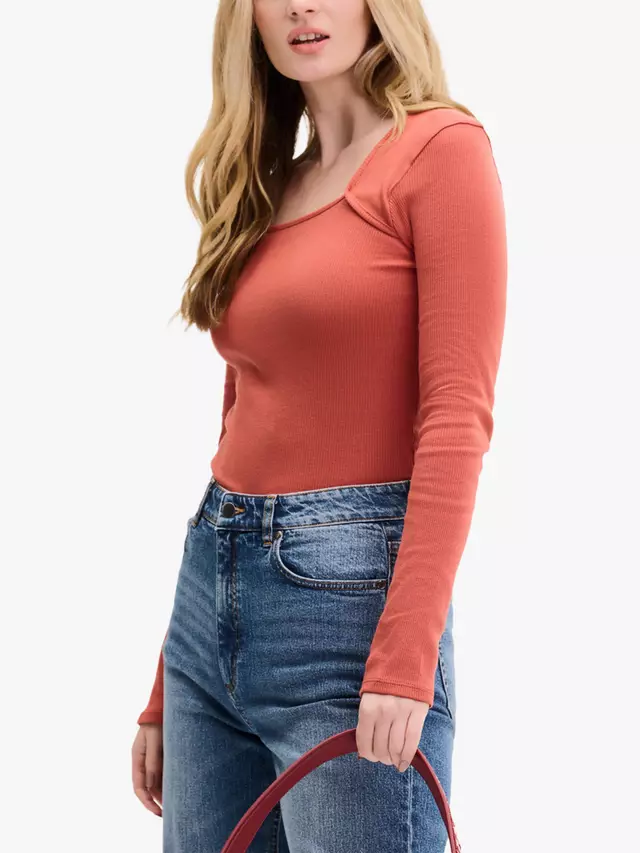 

Топ OMNES Fearne Square Neck, цвет brick orange