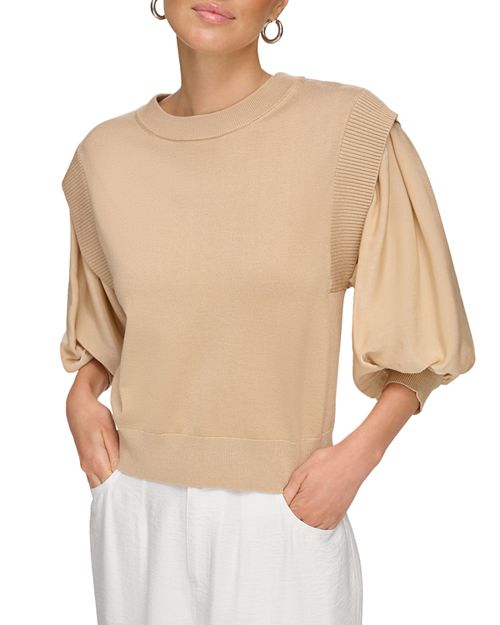 

Топ с рукавами три четверти DKNY, цвет Tan/Beige