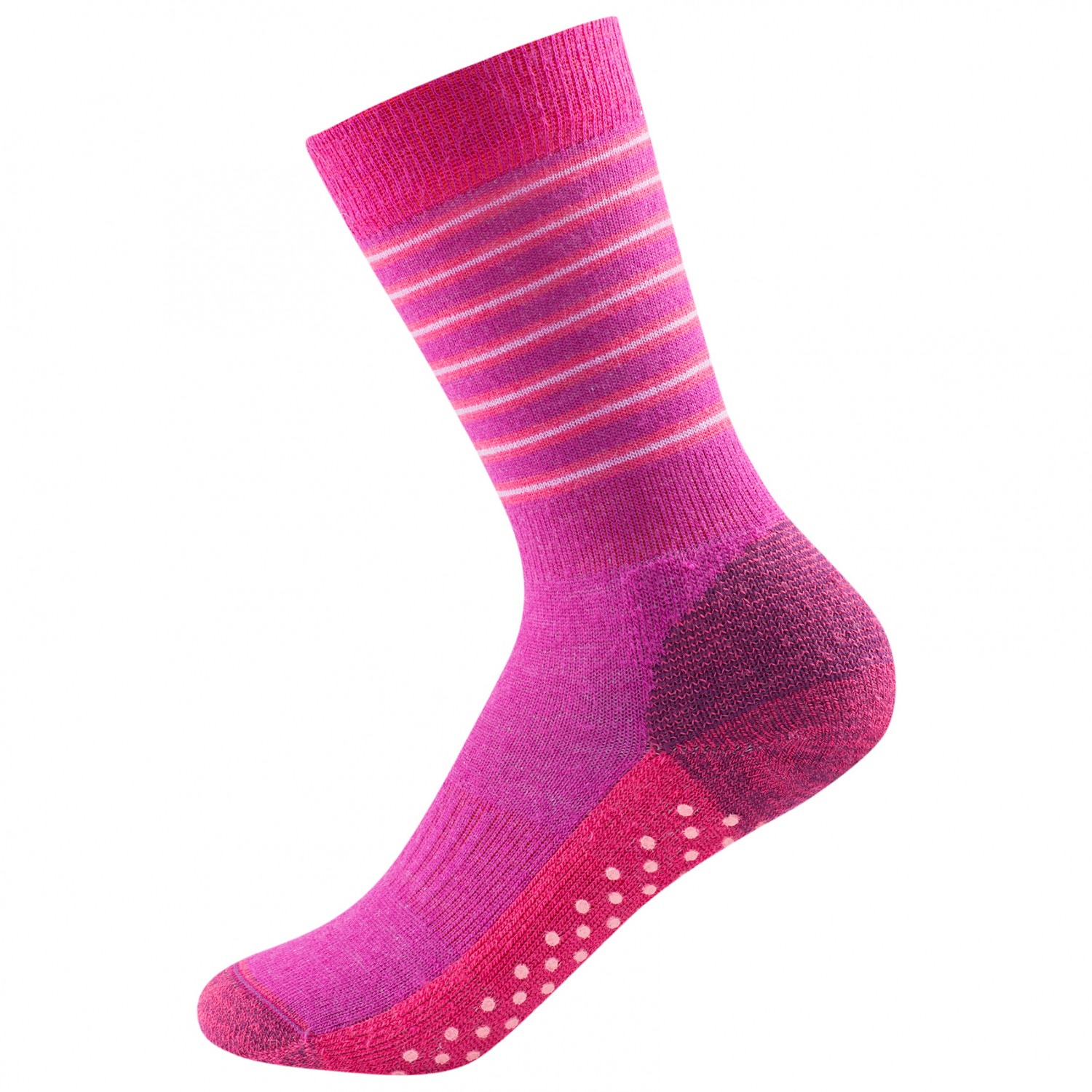 Многофункциональные носки Devold Multi Medium Kid Sock No Slip, цвет Fuchsia Stripe unisex diving sock skin shoes aqua sock snorkeling seaside swimming pool non slip sock anti skid yoga shoe barefoot water sports