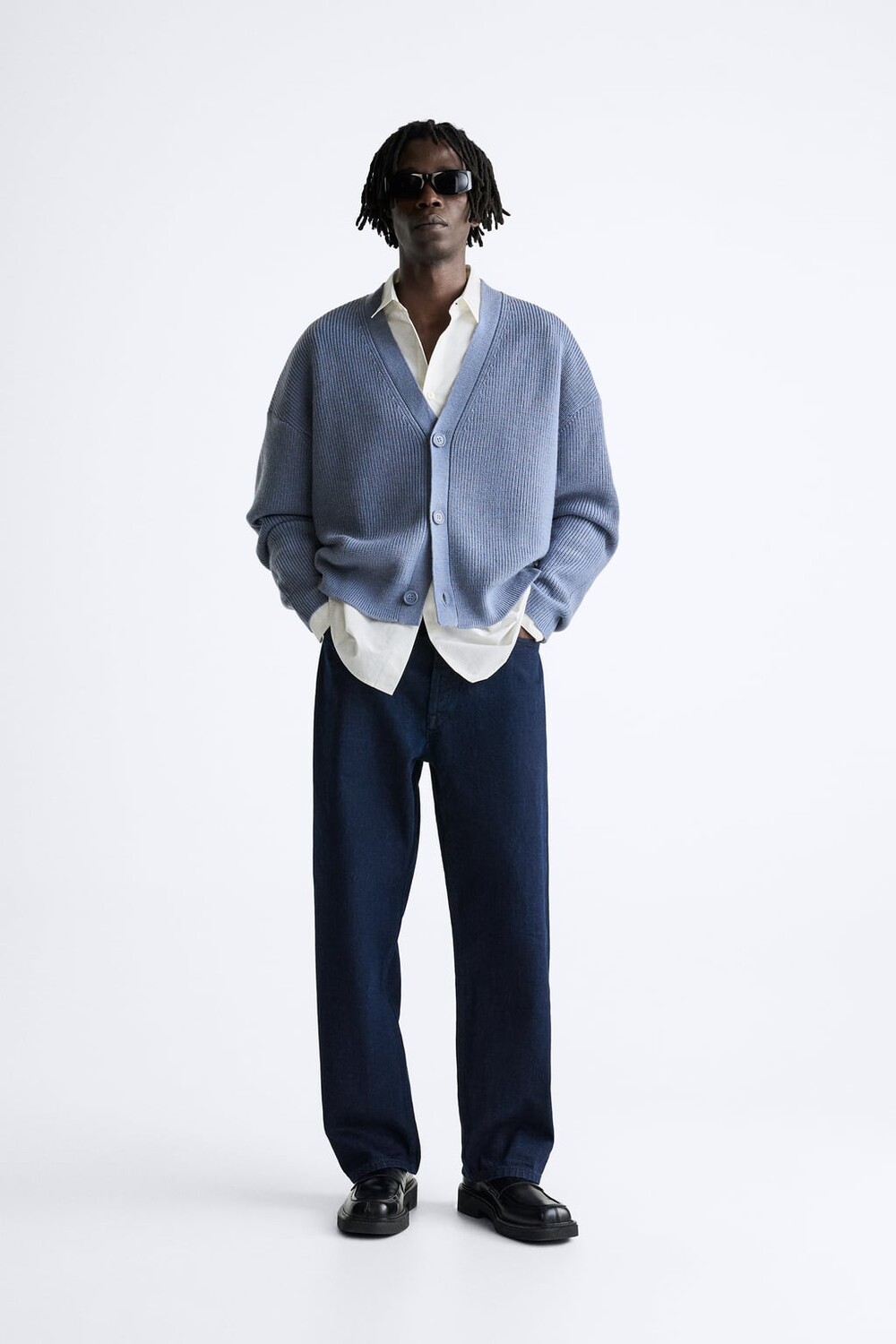 

Текстурированный кардиган ZARA, синий