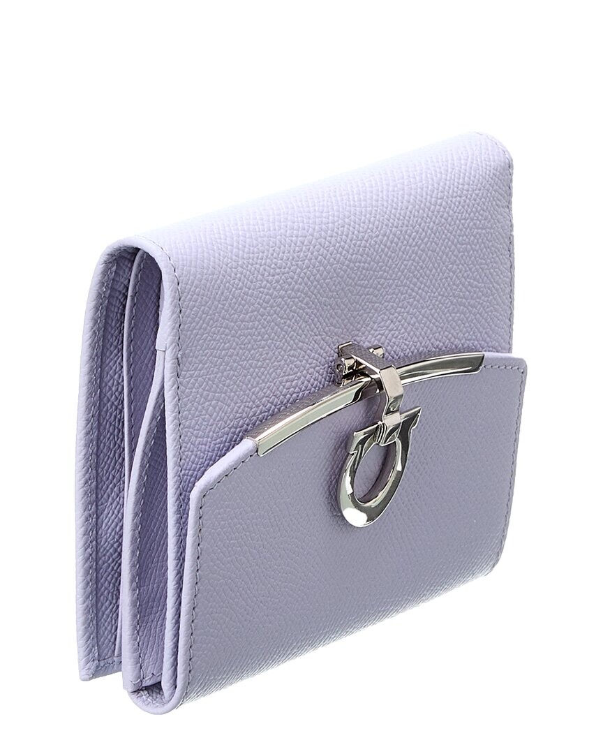 

Кожаный французский кошелек Ferragamo Gancini Salvatore Ferragamo, фиолетовый