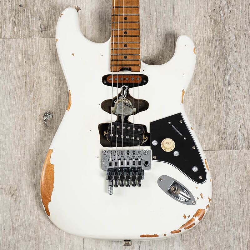 электрогитара evh frankenstein relic series electric guitar maple fingerboard white Электрогитара EVH Frankie Relic Series Guitar, Maple Fretboard, Relic White