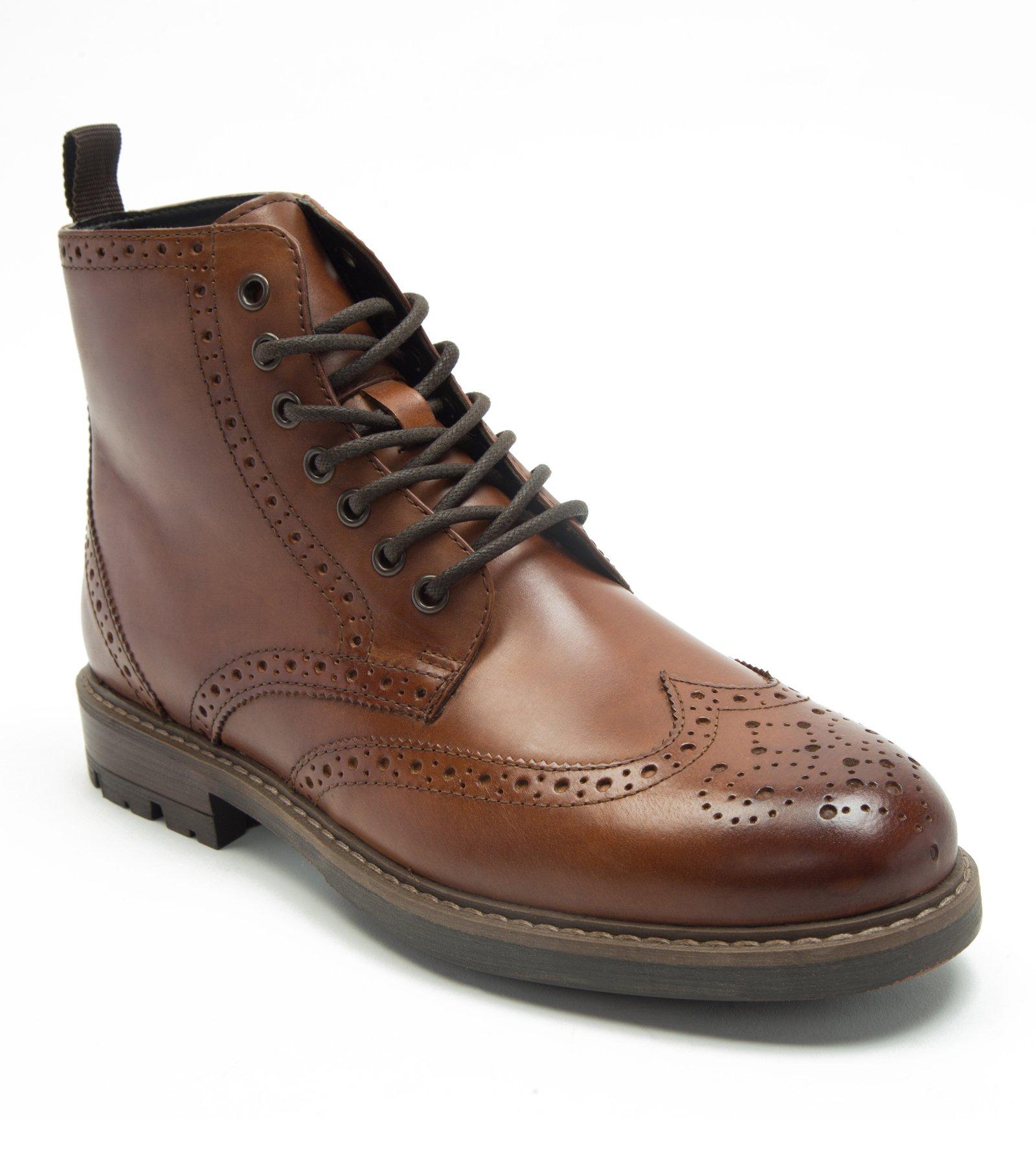 Кожаные ботинки броги 'Nesser' до щиколотки на шнуровке Thomas Crick, коричневый