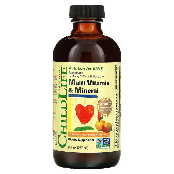 Мультивитамины ChildLife Essentials апельсин-манго, 237 мл мультивитамины nutrakey envie ананас и манго 210 г
