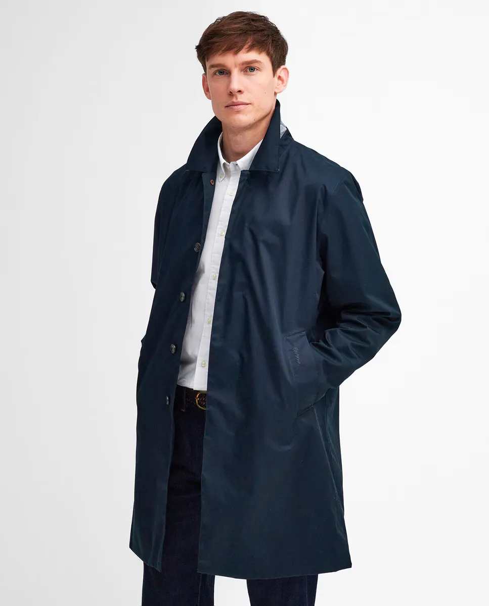 

Длинная непромокаемая мужская куртка Barbour, темно-синий